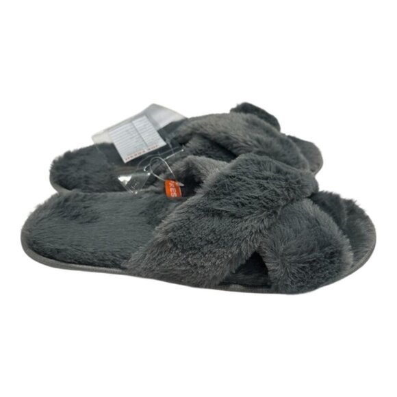 Shoes - Joe Fresh Cozy Gray Faux Fur Slippers Size L (9-10)